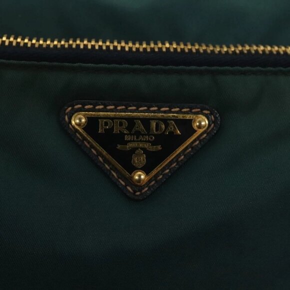 PRADA Shoulder Bag Nylon Green Gold Auth 136672 - Picture 12 of 16